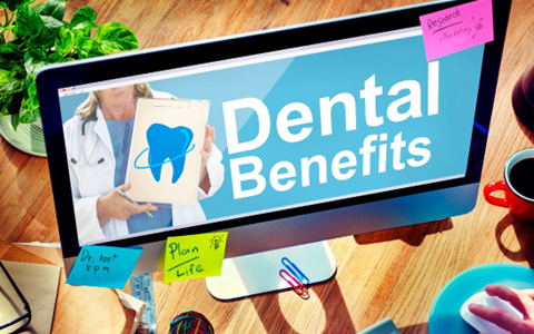 Dental benefits included on a computer screen
