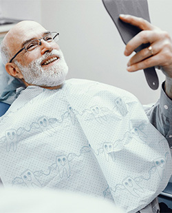 Man smiling in the dental chair