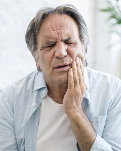 Man with a toothache